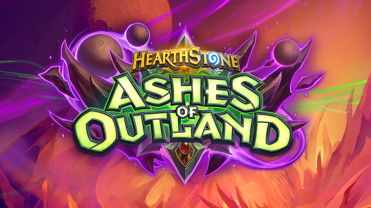 Hearthstone Ashes of Outland logo with background