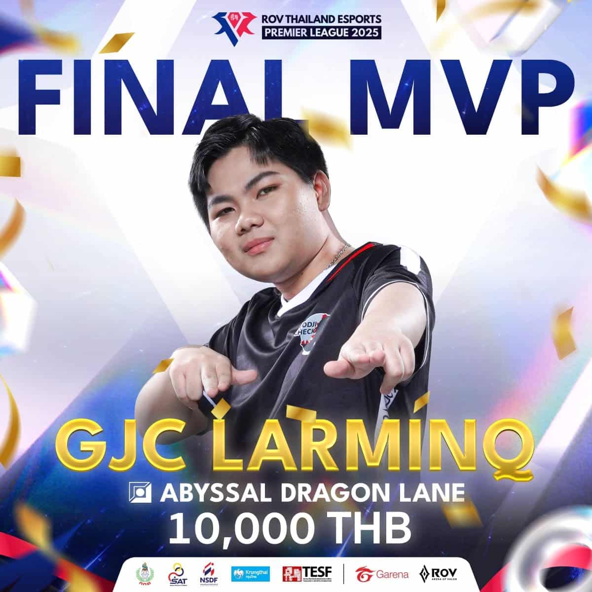GJC larminq ขึ้นแท่นผู้เล่นยอดเยี่ยม Finals MVP